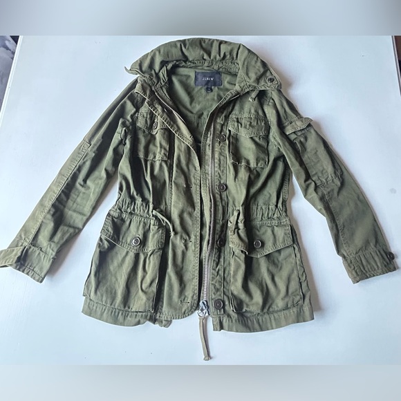 J.CREW : Hunter Green Cotton Field Mechanic Military Utility Jacket $179 PXS - Picture 2 of 9